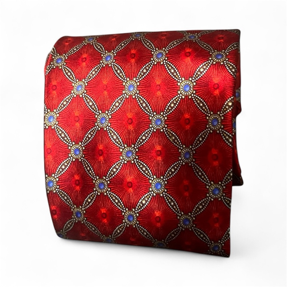 Faberge silk red tie
